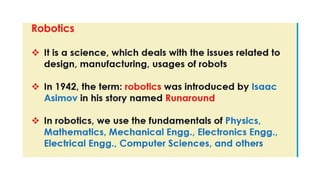 Robotics Introduction Computer Science Comprehensive Introduction to Robots and Robotics: History, Types, and ...