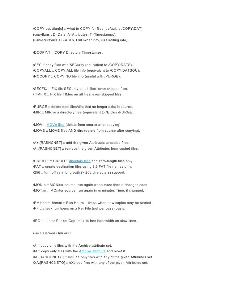 Robocopy individual files Robocopy individual files