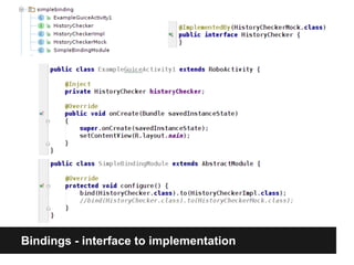 Bindings - interface to implementation
 
