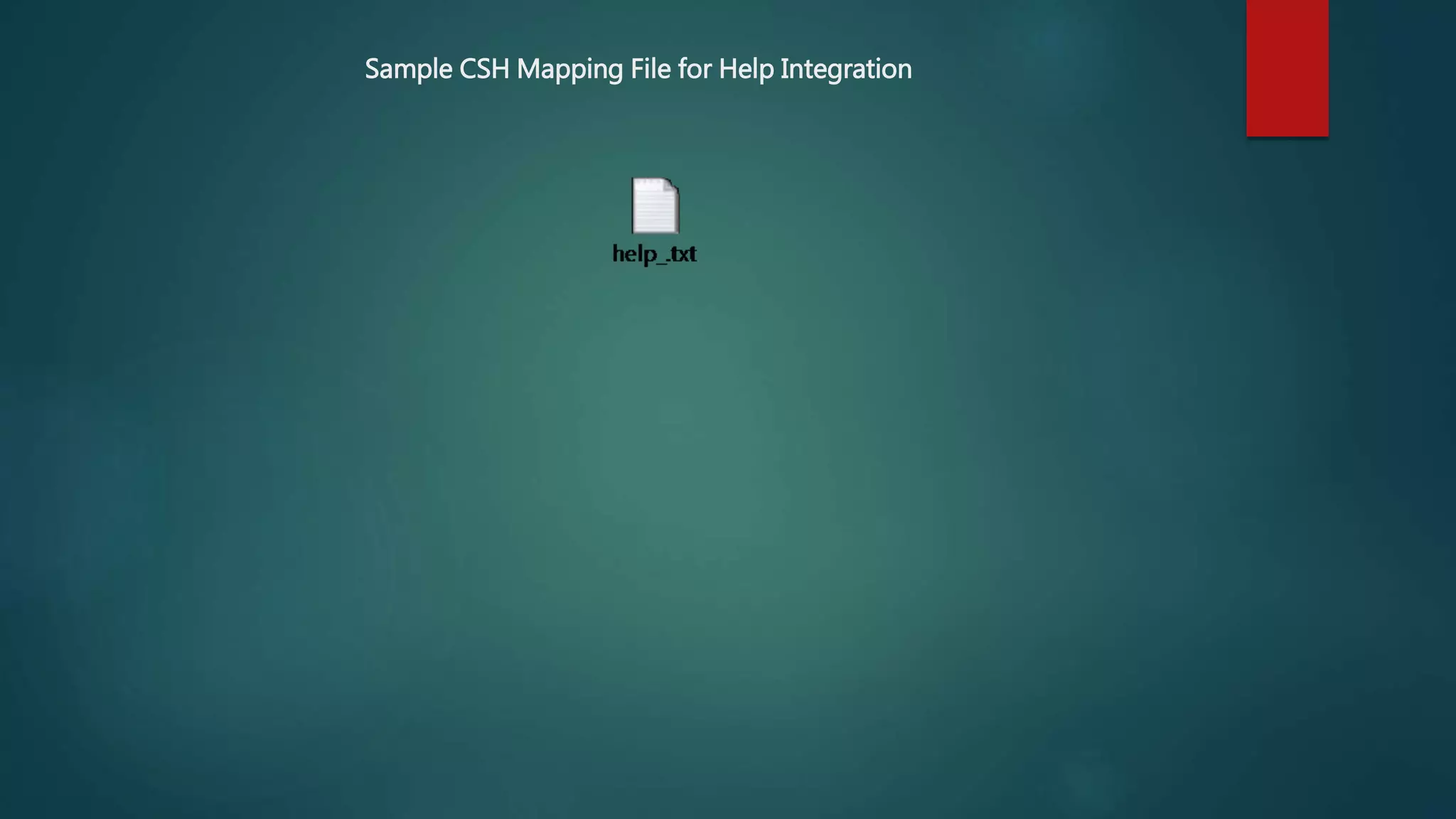 Sample CSH Mapping File for Help Integration
 
