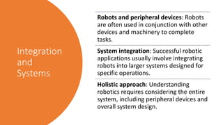 Introduction to robotics and automation for the bachelor of engineering ...