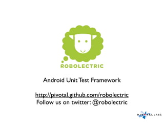 Robolectric Android Unit Testing Framework