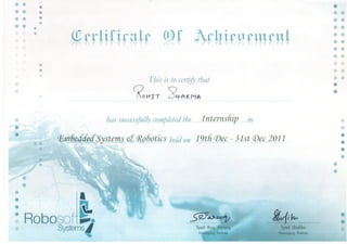 Robosoft Internship Certificate