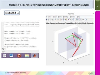37
37
MODULE 2 : RAPIDLY EXPLORING RANDOM TREE* (RRT*) PATH PLANNER
DATASET 4
4-Jun-21
J. STEFFI KERAN RANI 2015225022
 