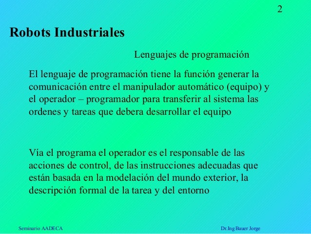 Lenguajes de programación en robótica