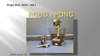 ROBO - PONG 1 SIMOES Thomas Telb Projet BAC 2010 - 2011 