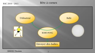 3Bête à cornesBalleUtilisateurROBO-PONGEnvoyer des balles