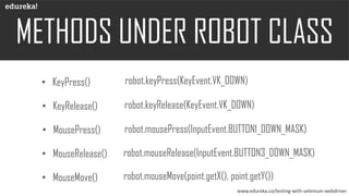 What is Robot Class in Selenium WebDriver? Edureka | PPT