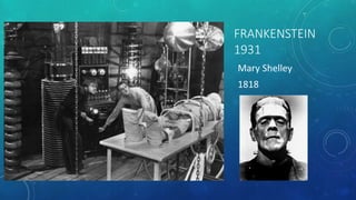 FRANKENSTEIN
1931
Mary Shelley
1818
 