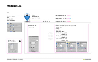 RoboTeam - Styleguide / 21.04.2013 DESIGN BY STRATIGO
main icons /
?????
Fill1: 255 , 255 , 255
Pattern: Lines
Fill 2 : 44 , 131 , 212 / 44 , 131 , 212 / 41 , 80 , 139
Opacity: 100%
Gradient:
Type: Radial
Aspect Ratio: 148.1%
44 , 131 , 212: Opacity: 80%
	 Location: 0%
44 , 131 , 212: Opacity: 100%
	 Location: 50%
41 , 80 , 139: Opacity: 100%
	 Location: 100%
Left Color:
Stroke:
Weight: 2.098 px
Color: 44 , 131 , 212
Icon: 35 , 31 , 32
Effect: Drop Shadow
Pin: 44 , 131 , 212
Center Color:
Right Color:
Left circle: 255 , 255 , 255
Center circle: 0 , 173 , 238
Right circle: 253 , 200 , 18
Myriad Pro Regular
14 px
255 , 255 , 255
Effect: Drop Shadow
 
