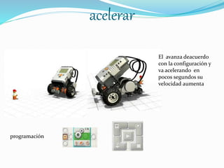 acelerar 
programación 
El avanza deacuerdo 
con la configuración y 
va acelerando en 
pocos segundos su 
velocidad aumenta 
