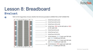 TechFactors Copyright 2020
Lesson 8: Breadboard
Evaluat
e
 