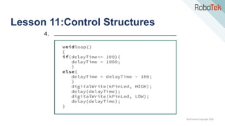 TechFactors Copyright 2020
Lesson 11:Control Structures
 