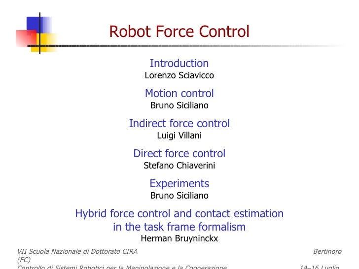 force control of robot manipulators