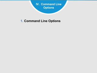 141
IV. Command Line
Options
1. Command Line Options
 