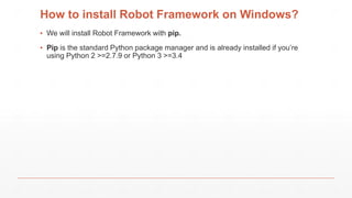 Robot Framework | PPTX