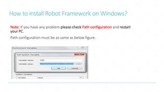 Robot framework | PPTX