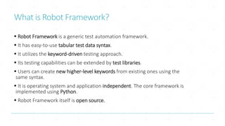 Robot framework | PPTX