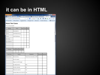 it can be in HTML
 