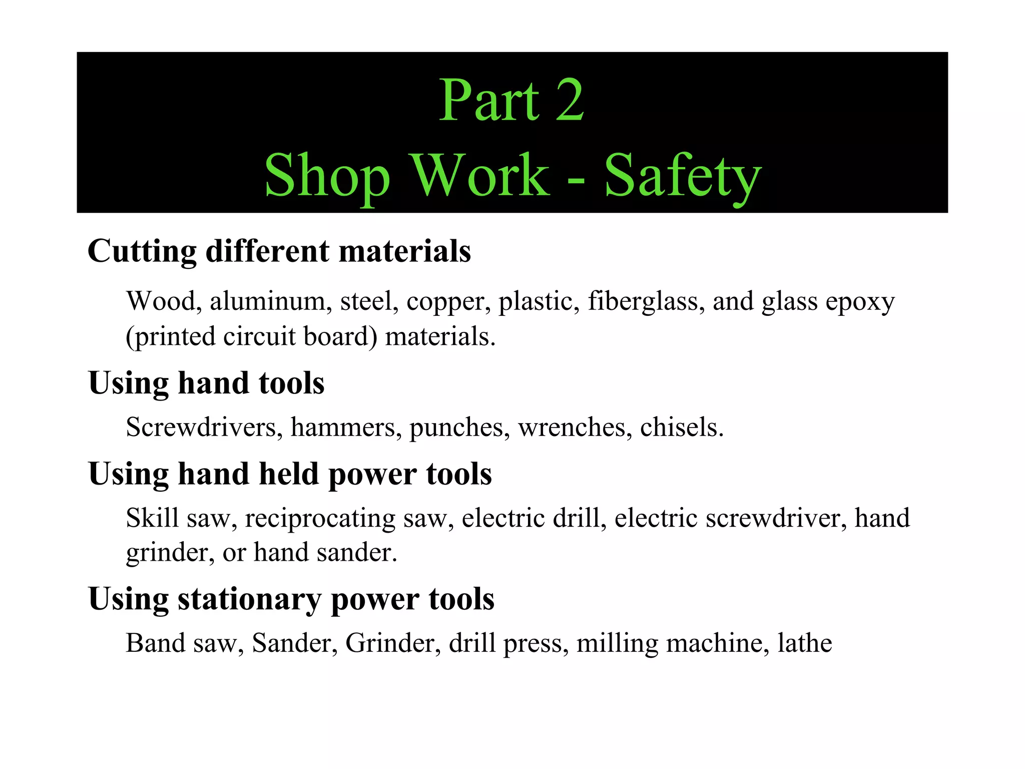 Robotic Workshop Safety Tips | PPT | Woodworking | Arts and Crafts