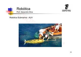 18
Robótica
Prof. Alexandre Silva
Robótica Submarina - AUV
 