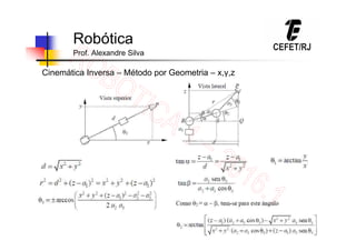 44
Robótica
Prof. Alexandre Silva
Cinemática Inversa – Método por Geometria – x,y,z
 