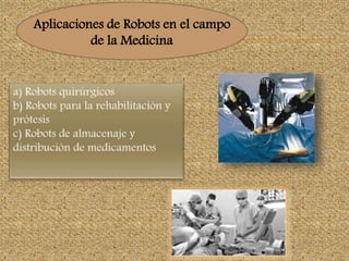 Aplicaciones de Robots en el campo
de la Medicina
 