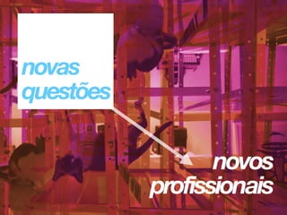  
novos 
profissionais
novas 
questões
 