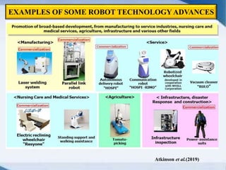 EXAMPLES OF SOME ROBOT TECHNOLOGY ADVANCES
Atkinson et al.(2019)
 