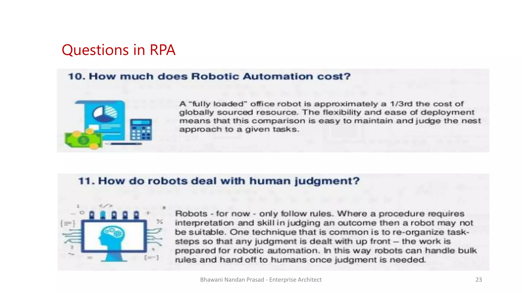 SMAC
AGREEYAQuestions in RPA
Bhawani Nandan Prasad - Enterprise Architect 23
 