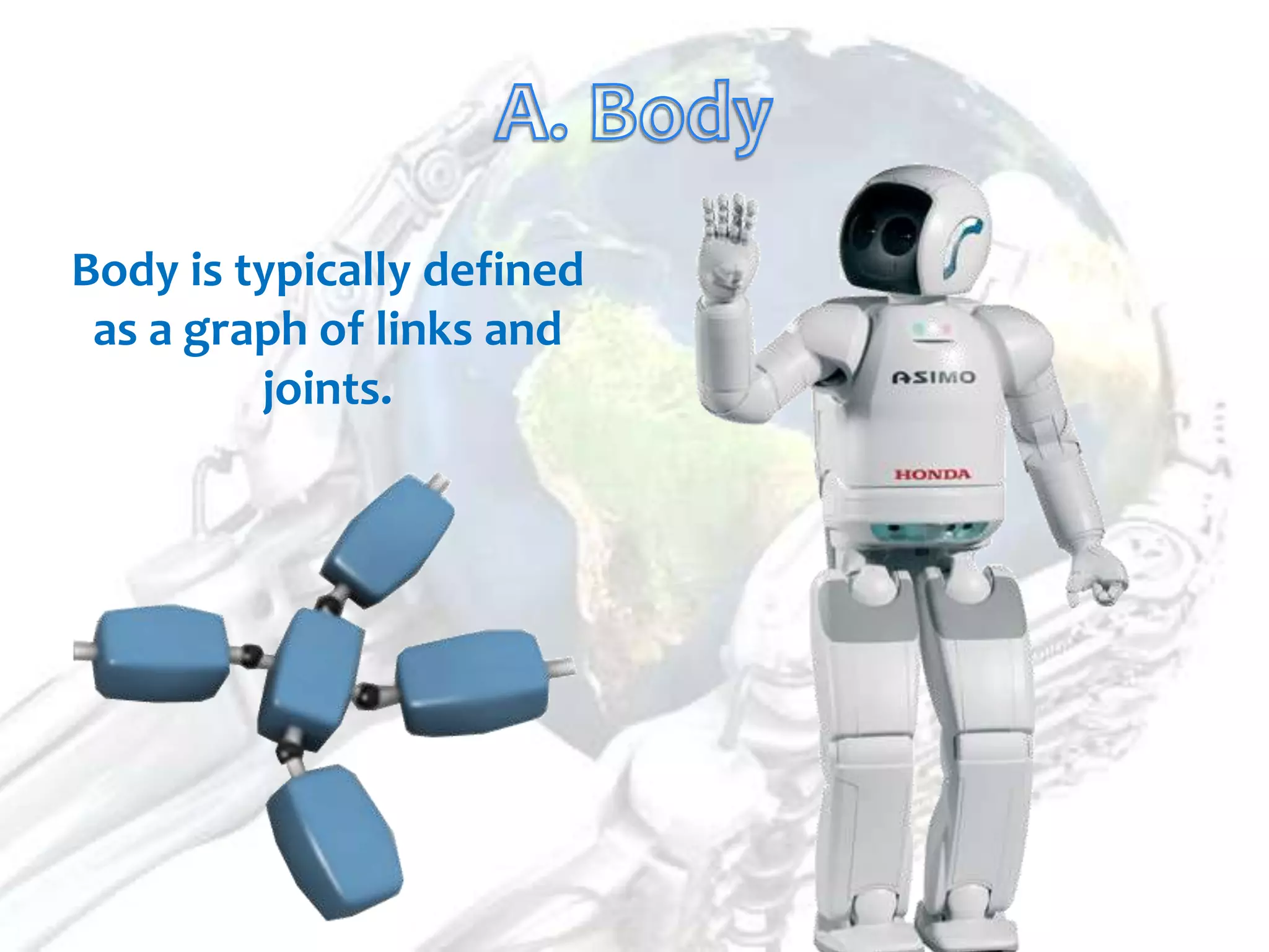 Body is typically defined
 as a graph of links and
         joints.
 