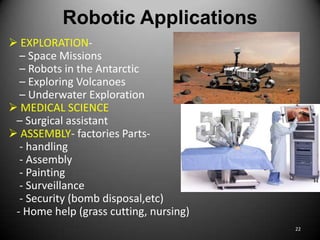 Robotics Examples For Science Exploration Basics of Robotics | PPTX