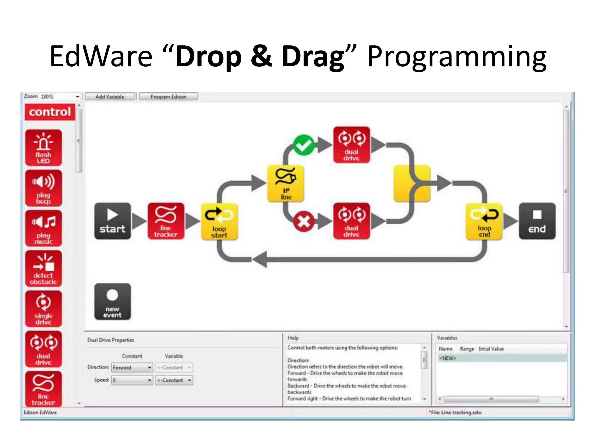 EdWare “Drop & Drag” Programming
 