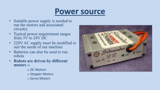 Power Source In Robots Robotics and Robots | PPTX