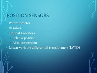 Resolver And Encoder Sensor Difference Sensor, Transducers and Actuator in Robotics | PPTX