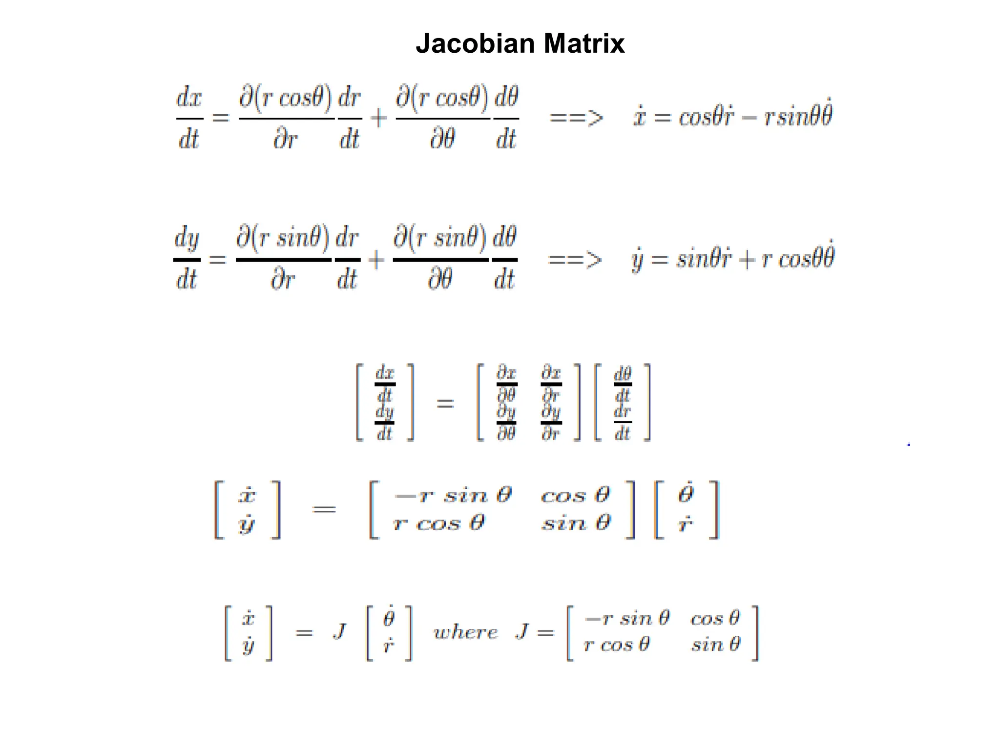 Jacobian Matrix
 
