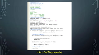 A Level of Programming
 