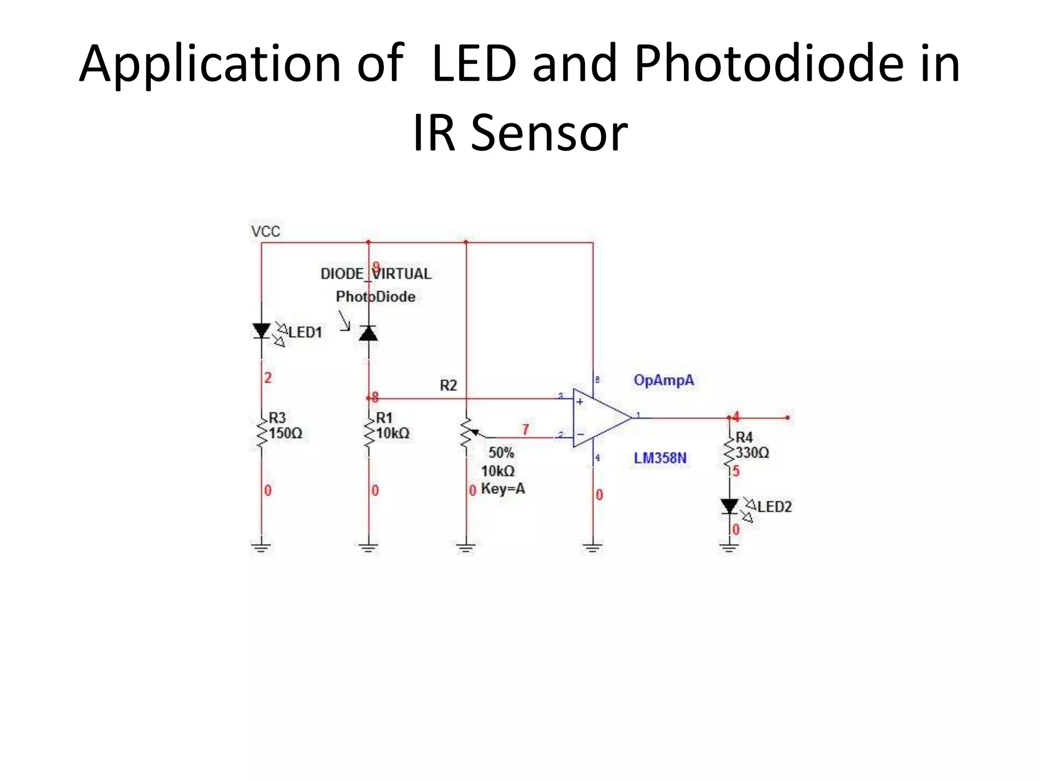 Application of LED and Photodiode in IR Sensor 
