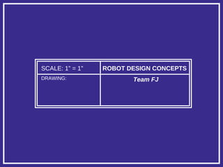 SCALE: 1” = 1” ROBOT DESIGN CONCEPTS Team FJ DRAWING: 