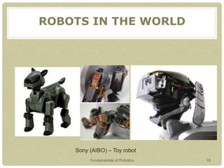 Sony (AIBO) – Toy robot
ROBOTS IN THE WORLD
Fundamentals of Robotics 18
 