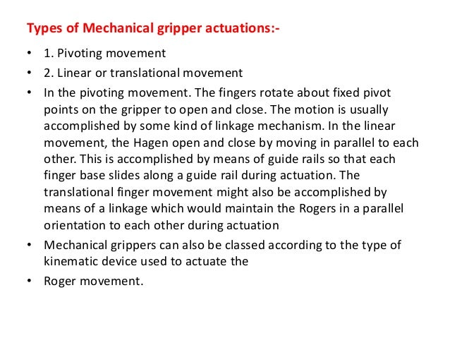 mechanical grippers in robots
