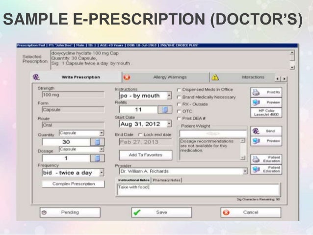 E Prescribing Electronic Medical Prescribing