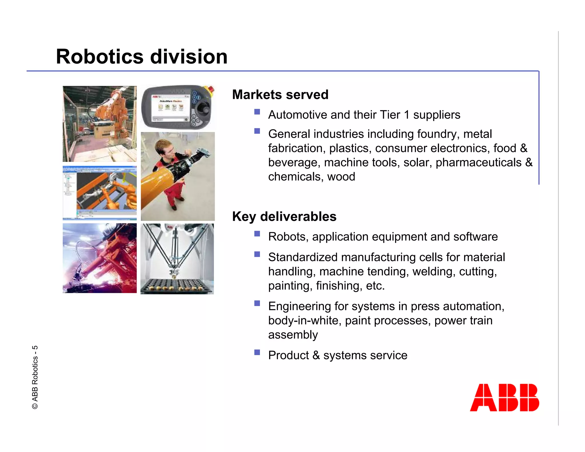 Robotics Division Overview Presentation