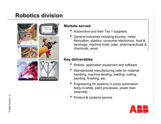 Robotics Division Overview Presentation