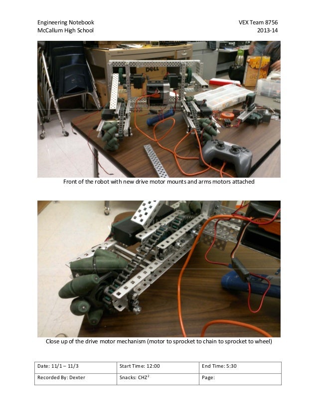 201314 VEX Toss Up Engineering Notebook