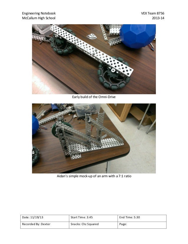 201314 VEX Toss Up Engineering Notebook