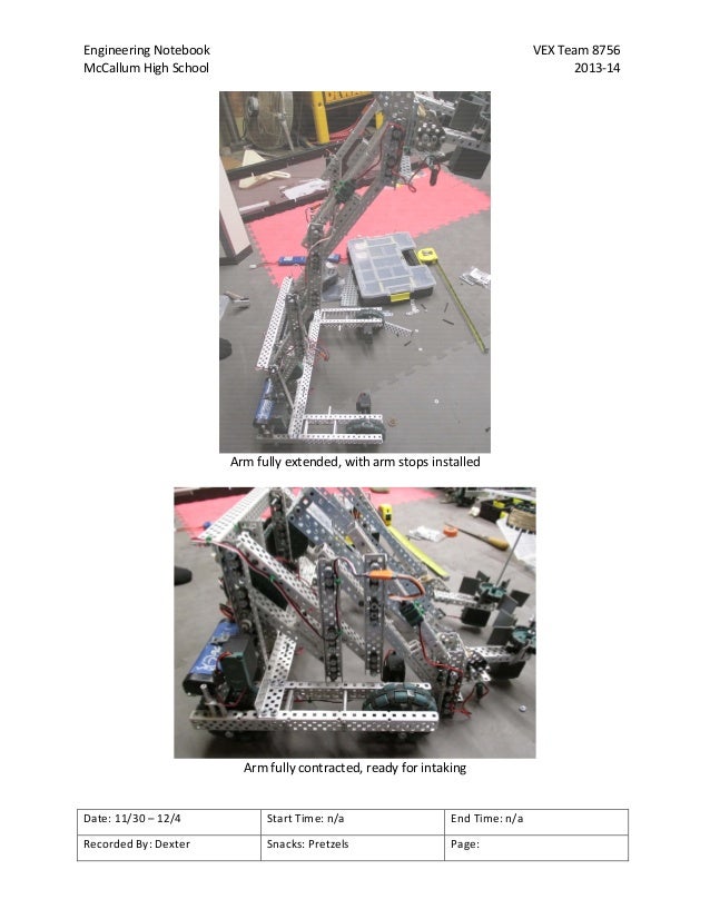 201314 VEX Toss Up Engineering Notebook