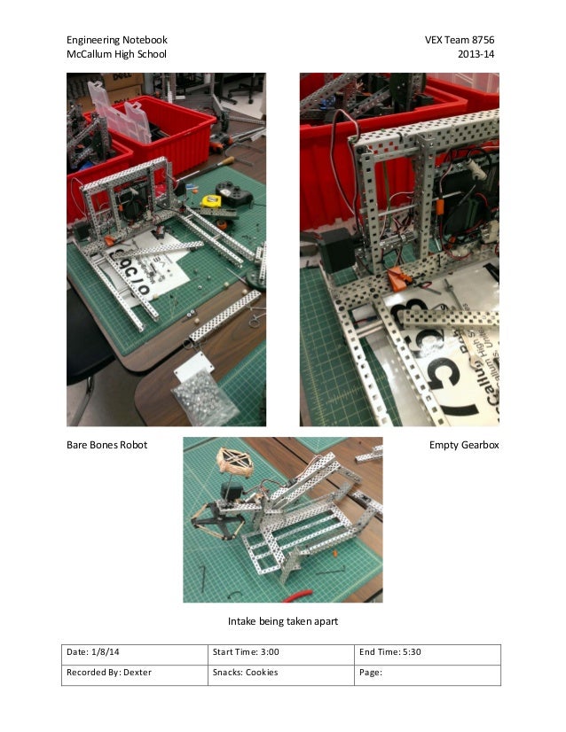 201314 VEX Toss Up Engineering Notebook