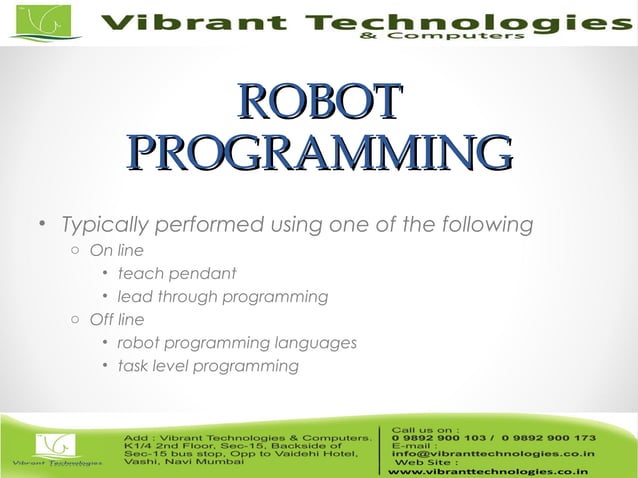 ROBOTIC - Introduction to Robotics | PPT