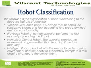 ROBOTIC - Introduction to Robotics | PPT